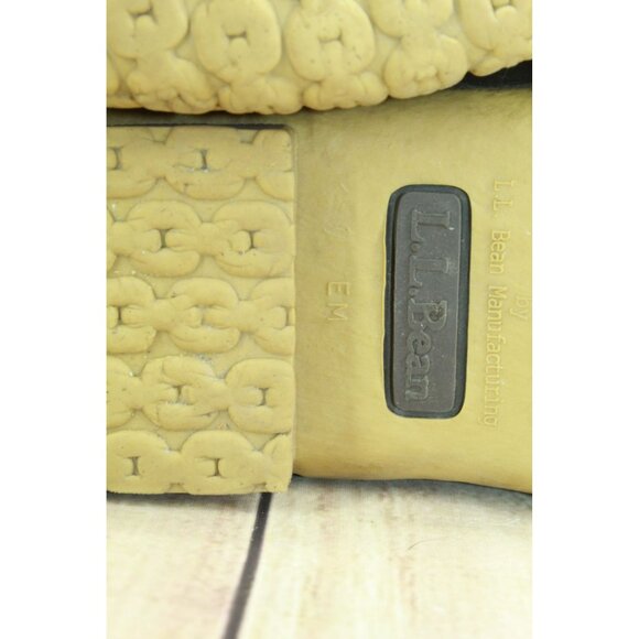 LL Bean Brown Leather Lace Up Insulated Shearling Lined Mid Calf Duck Boots 8 M - Picture 9 of 10